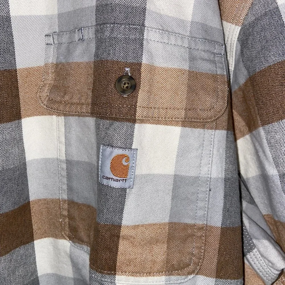 Carhartt Loose Fit Heavyweight Flannel Long Sleeve Plaid Shirt TW4451 Mens 4XL_5